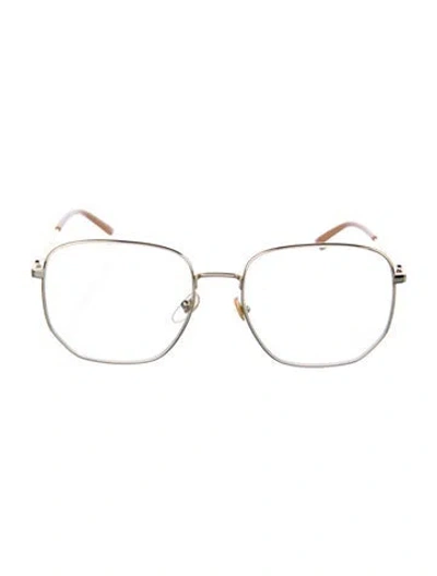 Pre-owned Gucci Interlocking G Logo Oversize Eyeglasses In Gold
