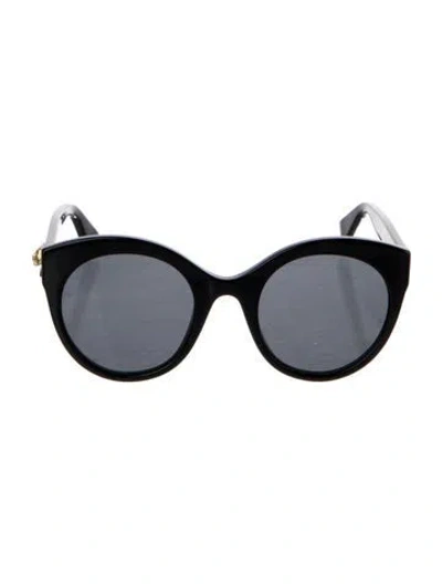 Pre-owned Gucci Interlocking G Logo Oversize Sunglasses In Black