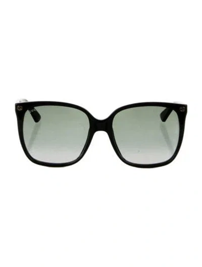 Pre-owned Gucci Interlocking G Logo Oversize Sunglasses In Black