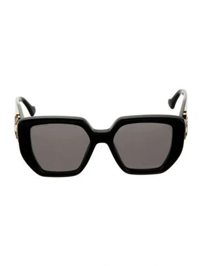 Pre-owned Gucci Interlocking G Logo Oversize Sunglasses In Black