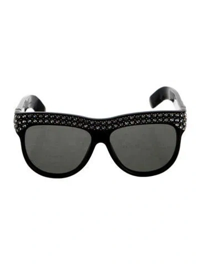 Pre-owned Gucci Interlocking G Logo Oversize Sunglasses In Black