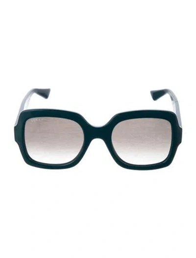 Pre-owned Gucci Interlocking G Logo Oversize Sunglasses In Blue