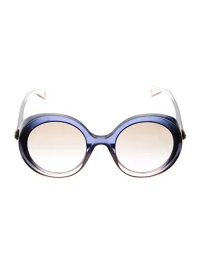 Pre-owned Gucci Interlocking G Logo Oversize Sunglasses In Blue