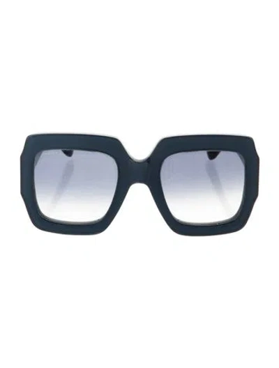 Pre-owned Gucci Interlocking G Logo Oversize Sunglasses In Blue