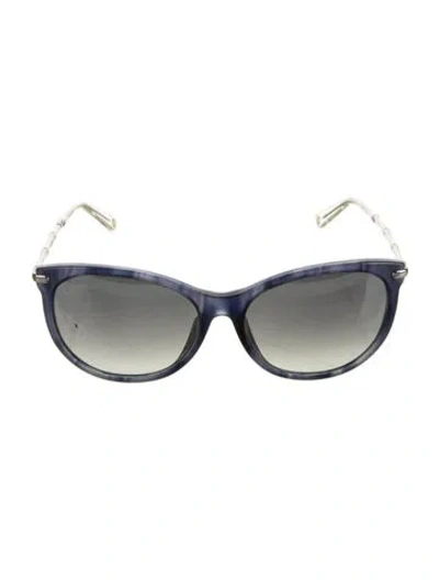 Pre-owned Gucci Interlocking G Logo Oversize Sunglasses In Blue