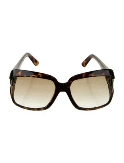 Pre-owned Gucci Interlocking G Logo Oversize Sunglasses In Brown