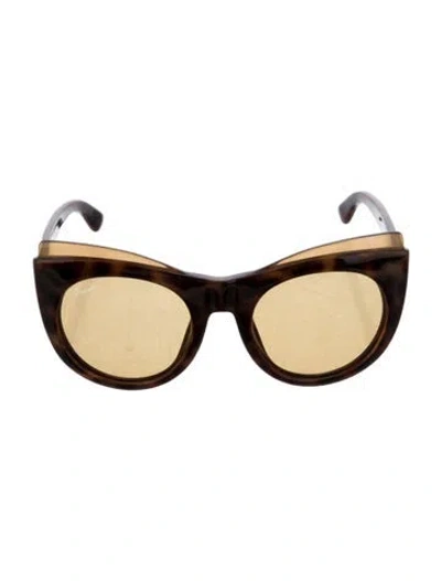 Pre-owned Gucci Interlocking G Logo Oversize Sunglasses In Brown