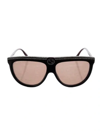 Pre-owned Gucci Interlocking G Logo Oversize Sunglasses In Brown