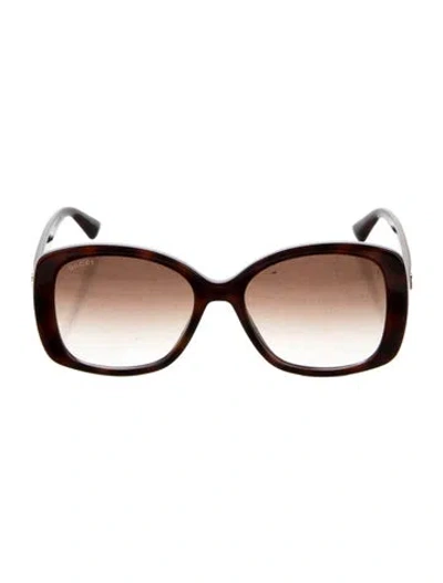 Pre-owned Gucci Interlocking G Logo Oversize Sunglasses In Brown