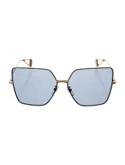 Pre-owned Gucci Interlocking G Logo Oversize Sunglasses In Gold