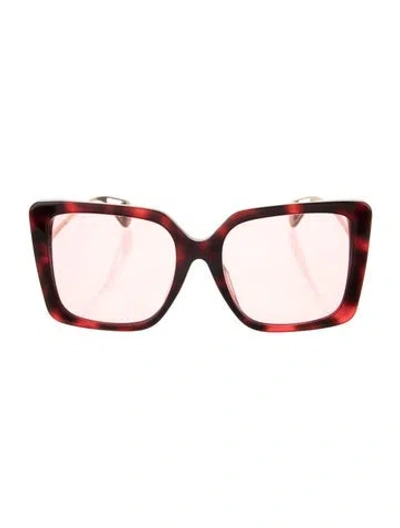 Pre-owned Gucci Interlocking G Logo Oversize Sunglasses In Red