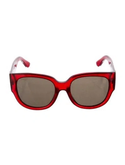 Pre-owned Gucci Interlocking G Logo Oversize Sunglasses In Red