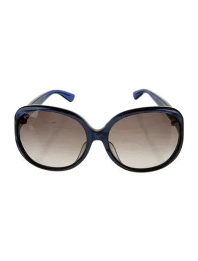 Pre-owned Gucci Interlocking G Logo Oversize Sunglasses W/ Tags In Blue