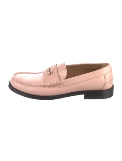 Pre-owned Gucci Interlocking G Logo Patent Leather Loafers In Pink