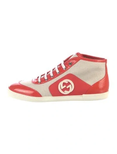 Pre-owned Gucci Interlocking G Logo Patent Leather Sneakers In Multi