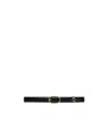 Gucci Interlocking G-logo Plaque Leather Belt In Black
