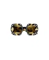 Gucci Interlocking G-logo Plaque Sunglasses In Black