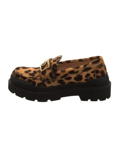 Pre-owned Gucci Interlocking G Logo Ponyhair Loafers In Multi