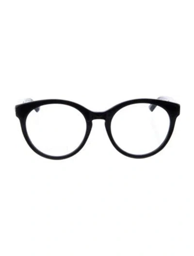 Pre-owned Gucci Interlocking G Logo Round Eyeglasses In Black