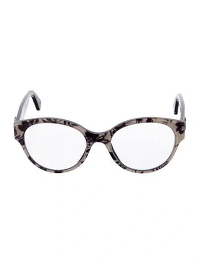 Pre-owned Gucci Interlocking G Logo Round Eyeglasses In Purple