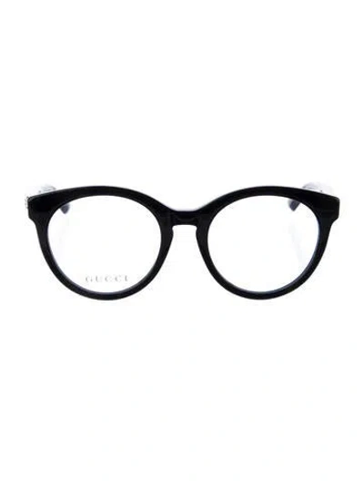 Pre-owned Gucci Interlocking G Logo Round Eyeglasses W/ Tags In Black