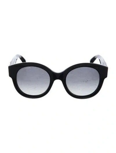 Pre-owned Gucci Interlocking G Logo Round Sunglasses In Black