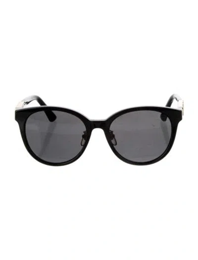 Pre-owned Gucci Interlocking G Logo Round Sunglasses In Black