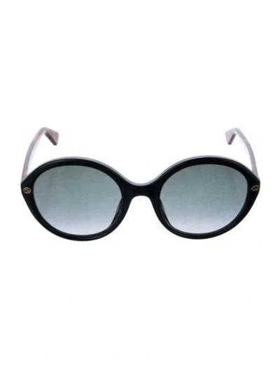 Pre-owned Gucci Interlocking G Logo Round Sunglasses In Black