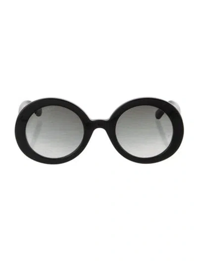 Pre-owned Gucci Interlocking G Logo Round Sunglasses In Black