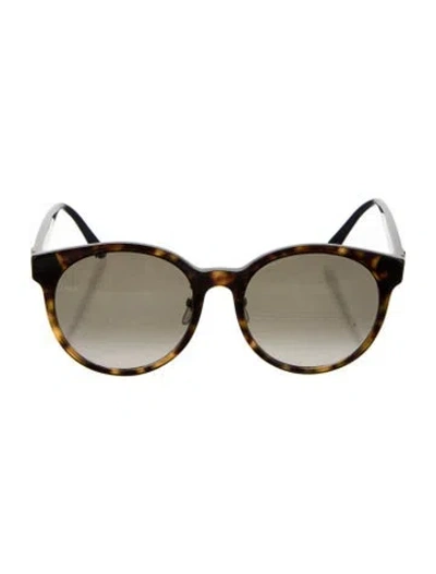 Pre-owned Gucci Interlocking G Logo Round Sunglasses In Brown