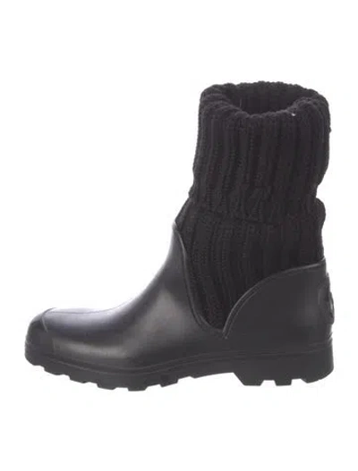 Pre-owned Gucci Interlocking G Logo Rubber Rain Boots In Black