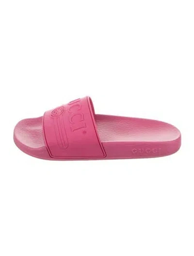 Pre-owned Gucci Interlocking G Logo Rubber Sneakers In Pink