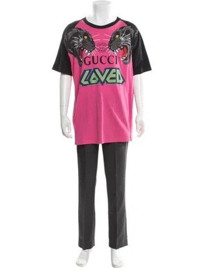 Pre-owned Gucci Interlocking G Logo Scoop Neck T-shirt W/ Tags In Pink