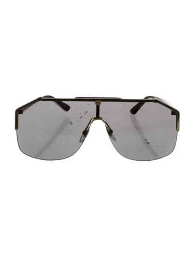 Pre-owned Gucci Interlocking G Logo Shield Sunglasses In Black