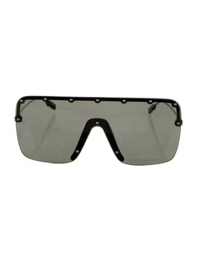 Pre-owned Gucci Interlocking G Logo Shield Sunglasses In Black