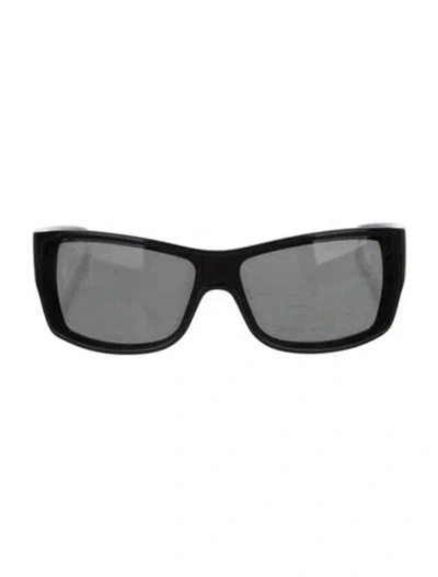 Pre-owned Gucci Interlocking G Logo Shield Sunglasses In Black