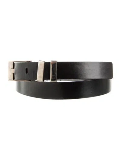 Pre-owned Gucci Interlocking G Logo Skinny Belt In Black