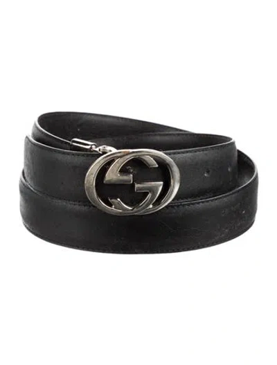 Pre-owned Gucci Interlocking G Logo Skinny Belt In Multi