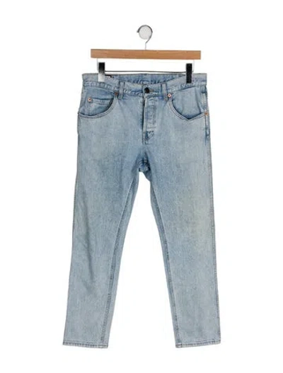 Pre-owned Gucci Interlocking G Logo Skinny Jeans In Blue