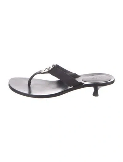 Pre-owned Gucci Interlocking G Logo Slides In Black