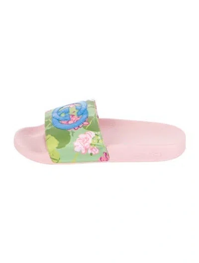 Pre-owned Gucci Interlocking G Logo Slides In Pink