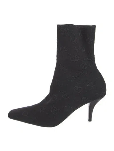 Pre-owned Gucci Interlocking G Logo Sock Boots In Black