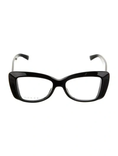 Pre-owned Gucci Interlocking G Logo Square Eyeglasses In Black