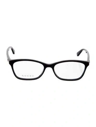 Pre-owned Gucci Interlocking G Logo Square Eyeglasses In Black