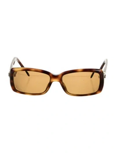 Pre-owned Gucci Interlocking G Logo Square Eyeglasses In Brown