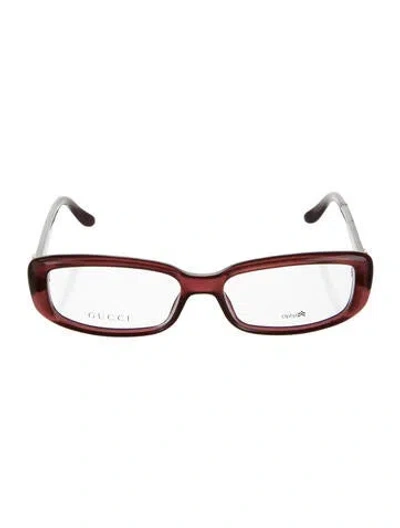 Pre-owned Gucci Interlocking G Logo Square Eyeglasses In Burgundy