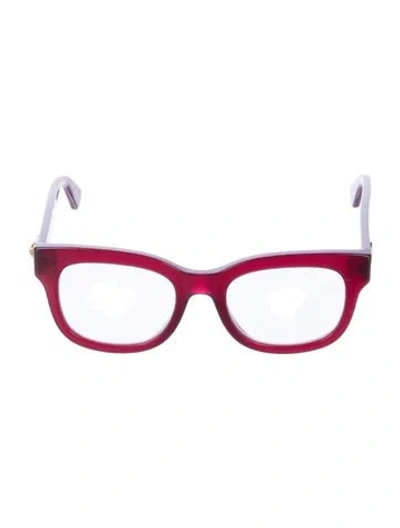 Pre-owned Gucci Interlocking G Logo Square Eyeglasses In Burgundy