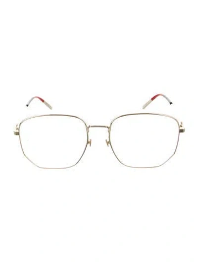 Pre-owned Gucci Interlocking G Logo Square Eyeglasses In Gold