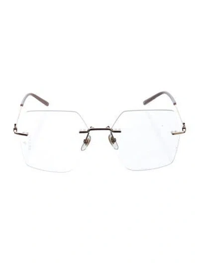 Pre-owned Gucci Interlocking G Logo Square Eyeglasses In Neutrals