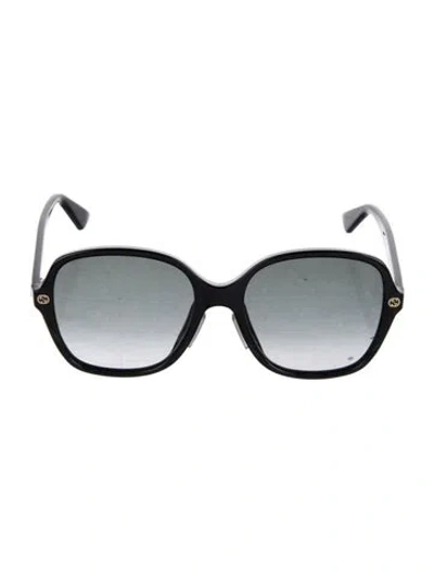 Pre-owned Gucci Interlocking G Logo Square Sunglasses In Black